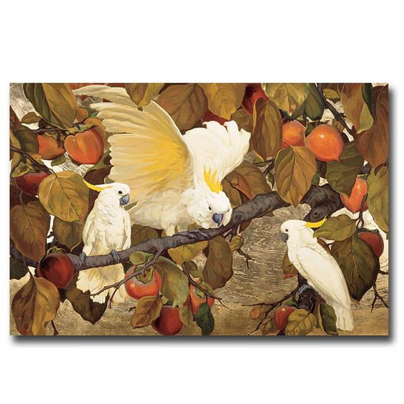 1624S283GG Persimmons & Cockatoos by Classic Collections Premium Gallery-Wrapped Canvas Giclee Art - 16 x 24 x 1.5 in.