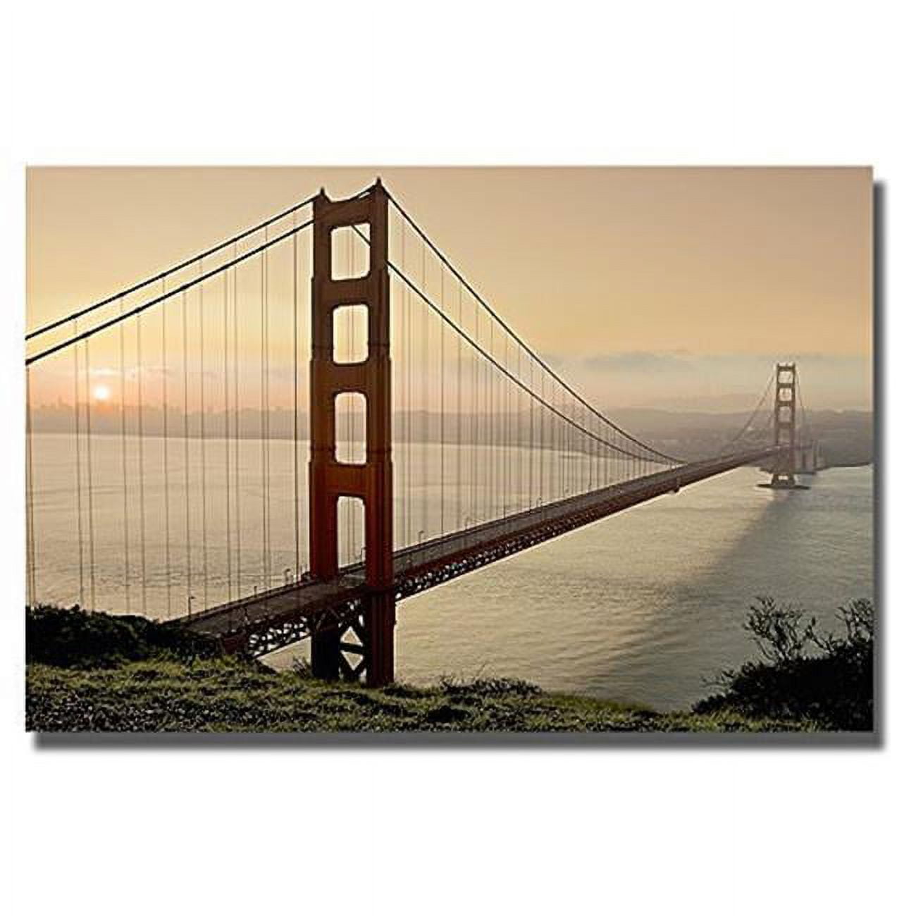 Golden Gate Sunrise No.2 by Alan Blaustein Premium Gallery-Wrapped Canvas Giclee Art - 16 x 24 x 1.5 in.