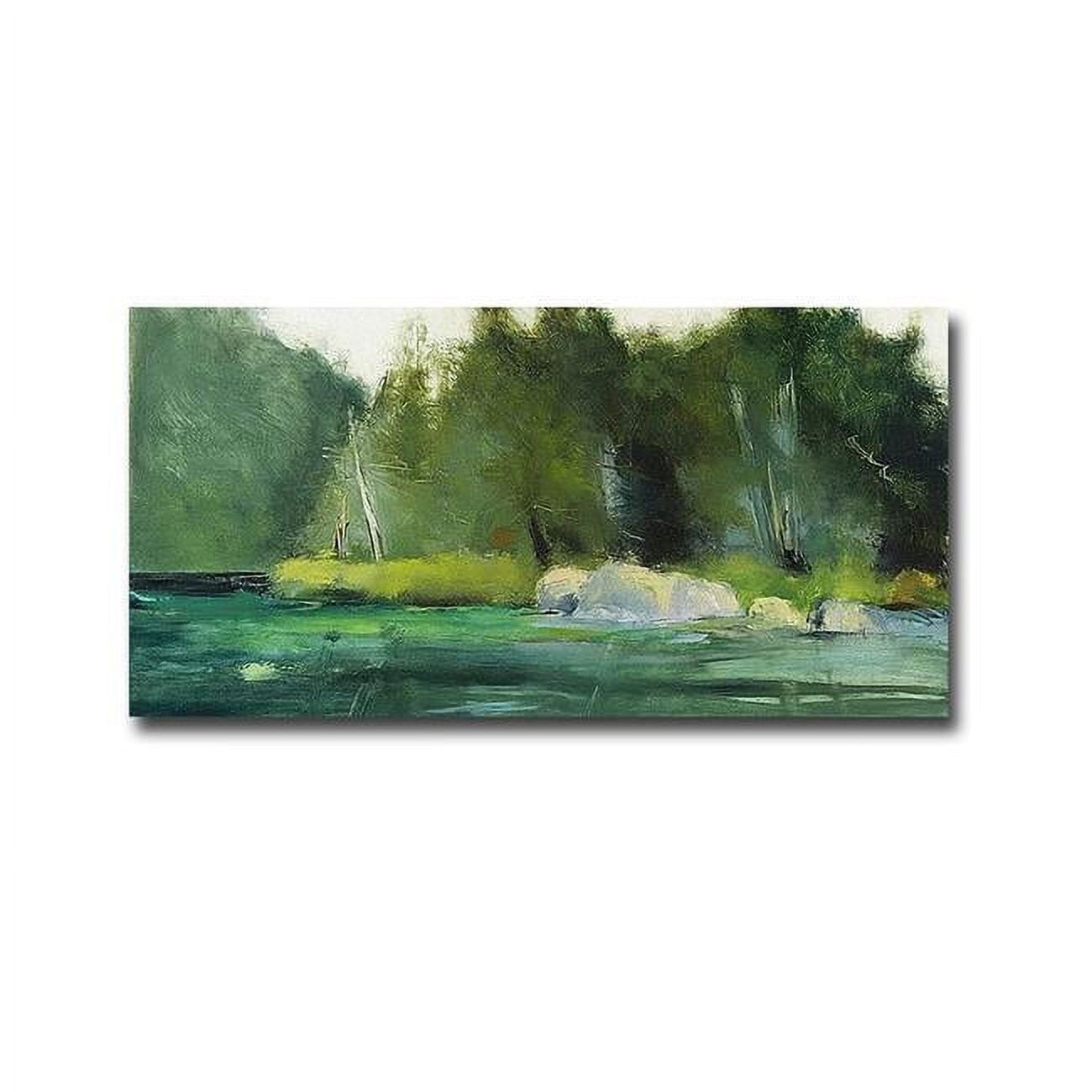 Lily Pond & Dark Woods by Martha Wakefield Premium Gallery-Wrapped Canvas Giclee Art - 16 x 32 x 1.5 in.