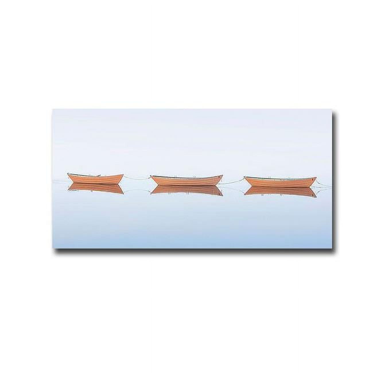 Three Dories II by Katherine Gendreau Premium Gallery-Wrapped Canvas Giclee Art - 16 x 32 in.