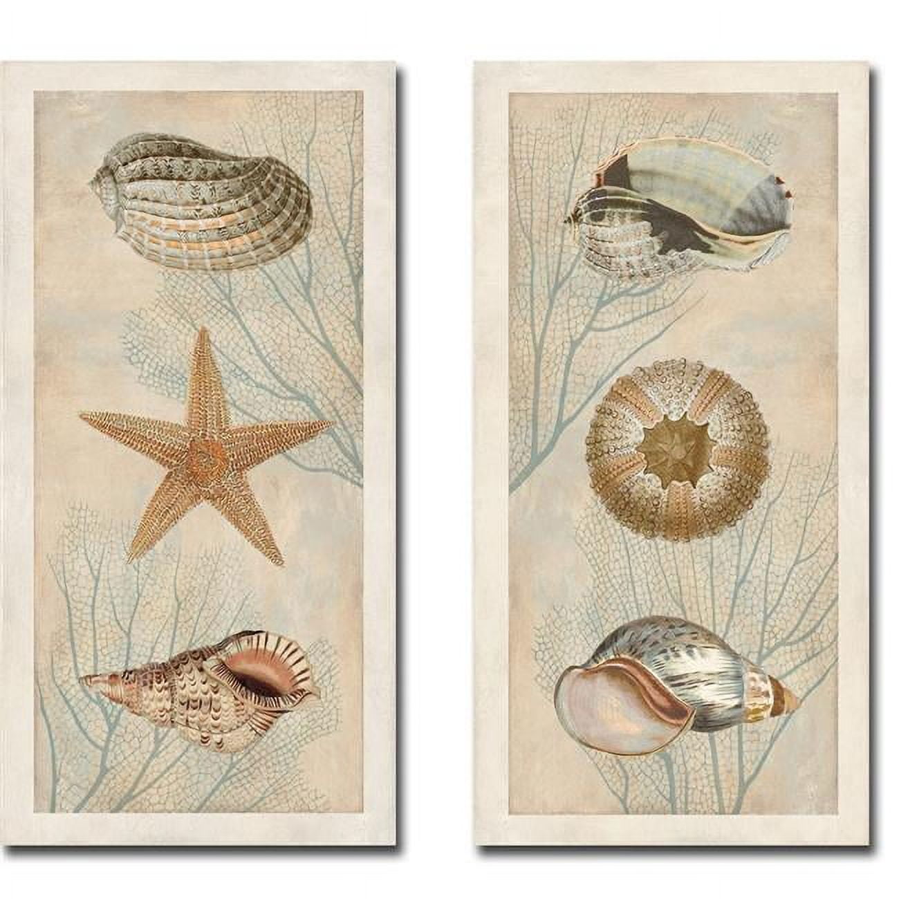 Ocean Companions I & II by Deborah Devillier 2-Piece Premium Gallery-Wrapped Canvas Giclee Art Set - 32 x 16 in.