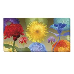 1632A103EG Sunflower Fireworks by Robert Mertens Premium Gallery-Wrapped Canvas Giclee Art - 16 x 32 x 1.5 in.