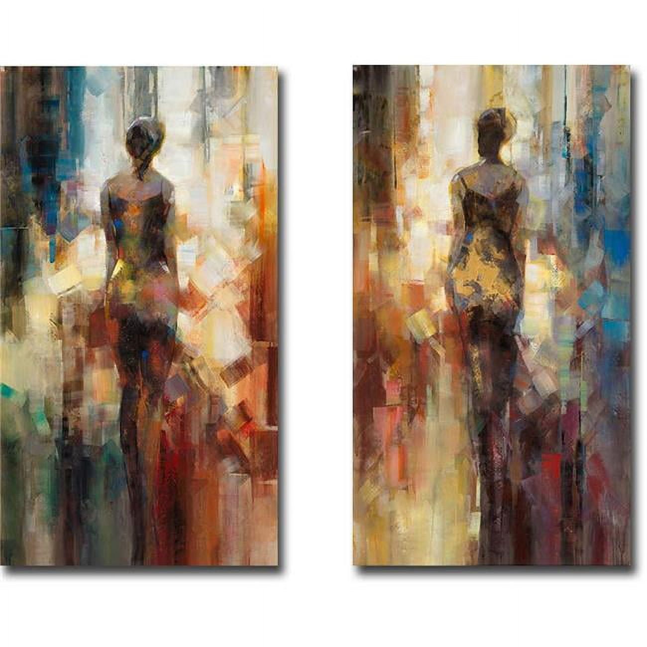 Golden Lights 1 & 2 by Eric Jarvis 2-Piece Premium Gallery-Wrapped Canvas Giclee Art Set - 16 x 32 x 1.5 in.