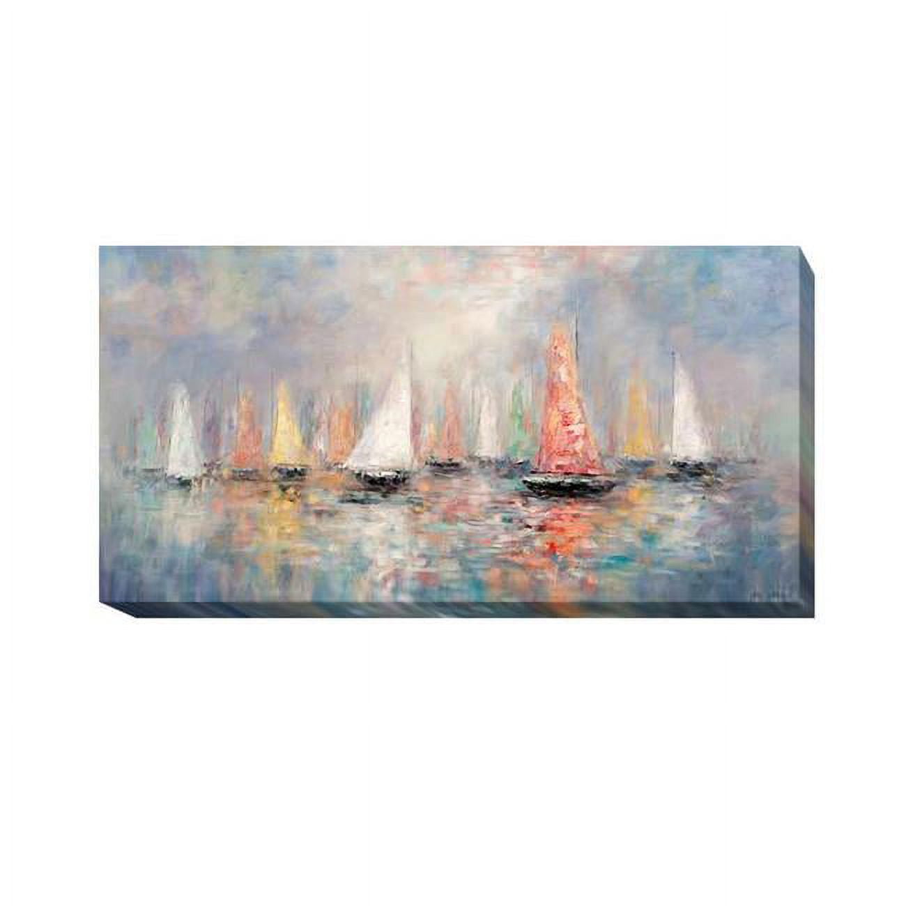 1632K5694EG Colored Sails by John Young Premium Gallery-Wrapped Canvas Giclee Art - 16 x 32 x 1.5 in.