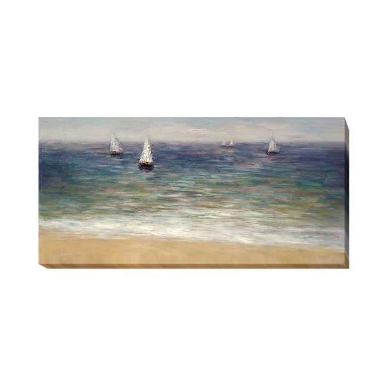 1632K5698EG White Sails by John Young Premium Gallery-Wrapped Canvas Giclee Art - 16 x 32 x 1.5 in.