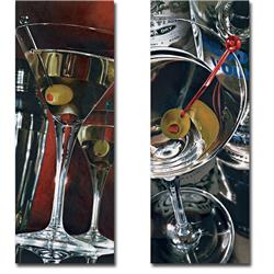 Cocktail Hour & Martini Lounge by Stefano Ferreri 2-Piece Premium Gallery-Wrapped Canvas Giclee Art Set - 40 x 16 in.