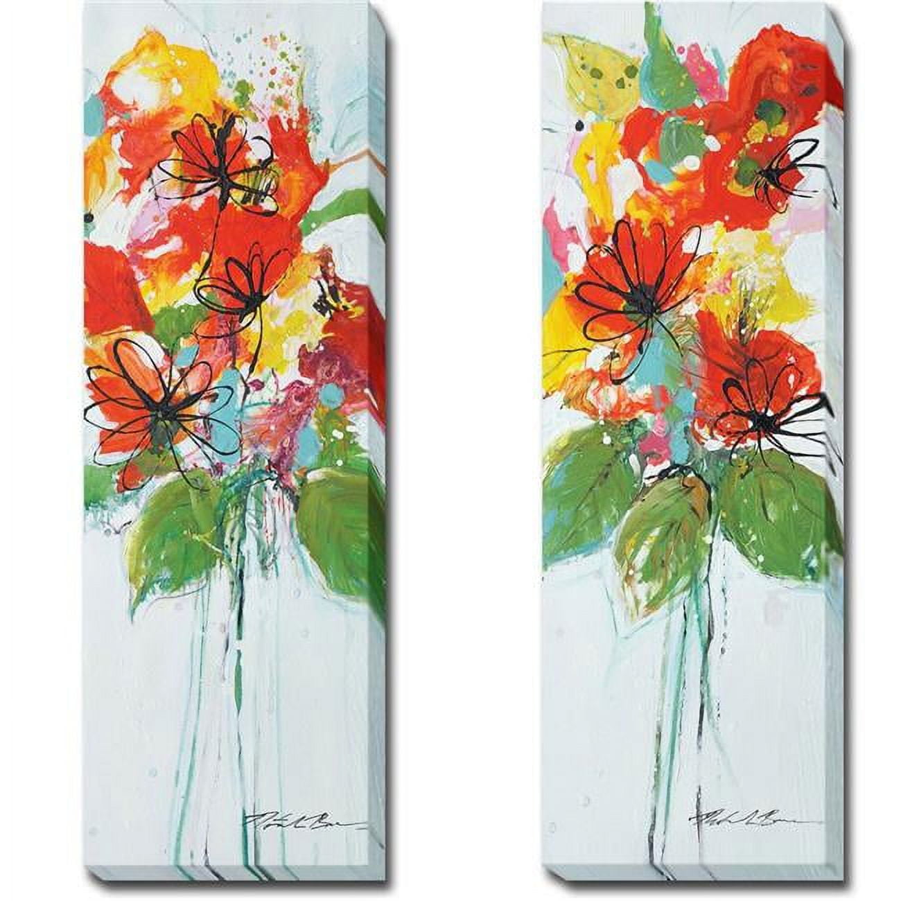 Sensations I & II by Natasha Barnes 2-Piece Premium Oversize Gallery-Wrapped Canvas Giclee Art Set - 48 x 16 x 1.5 in.