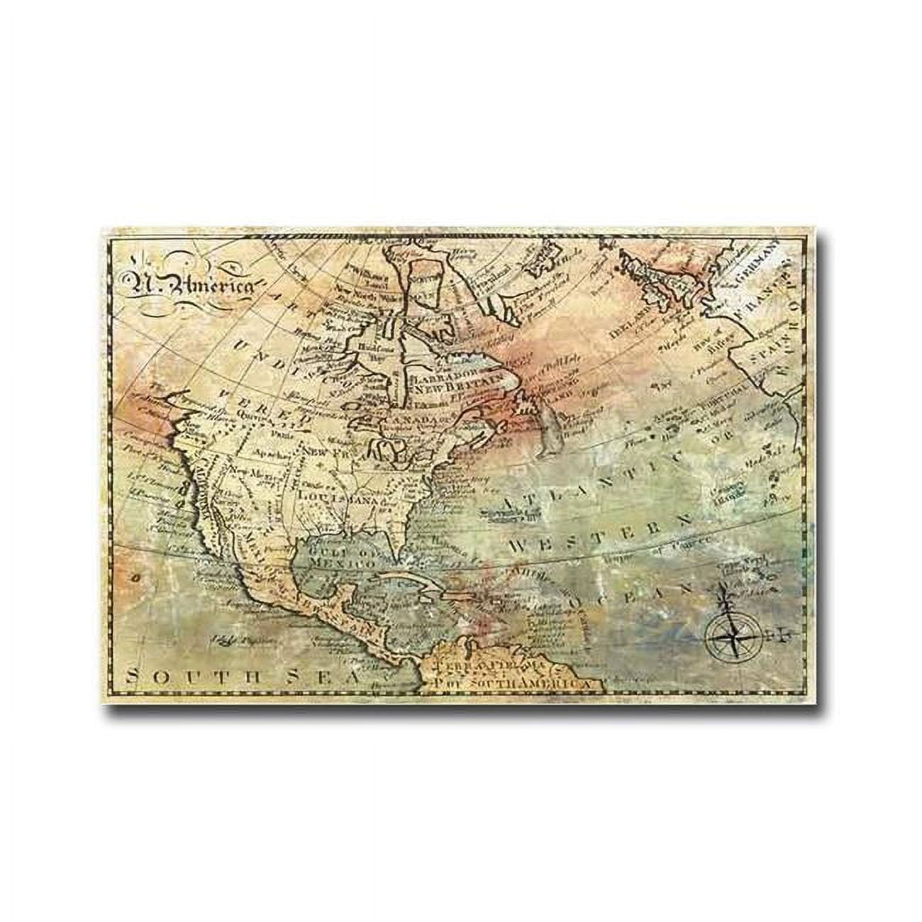 The New World by John Butler Premium Gallery-Wrapped Canvas Giclee Map Art - Ready to Hang, 24 x 36 x 1.5 in.