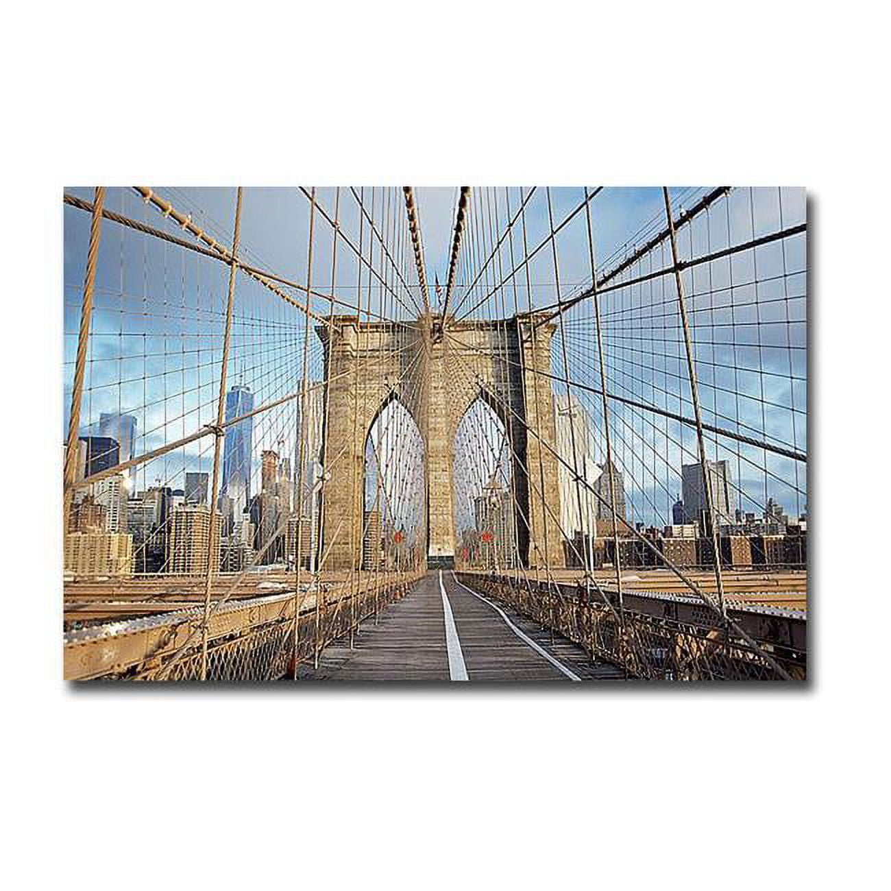 Brooklyn Bridge by Alan Blaustein Premium Gallery-Wrapped Canvas Giclee Art - Ready-to-Hang, 24 x 36 x 1.5 in.