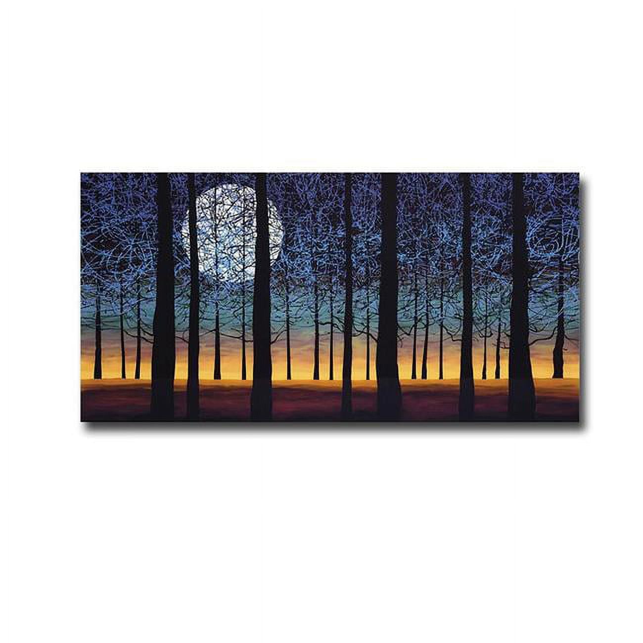 Full Blue Moon by Daniel Lager Premium Gallery-Wrapped Canvas Giclee Art - Ready to Hang, 12 x 24 in.