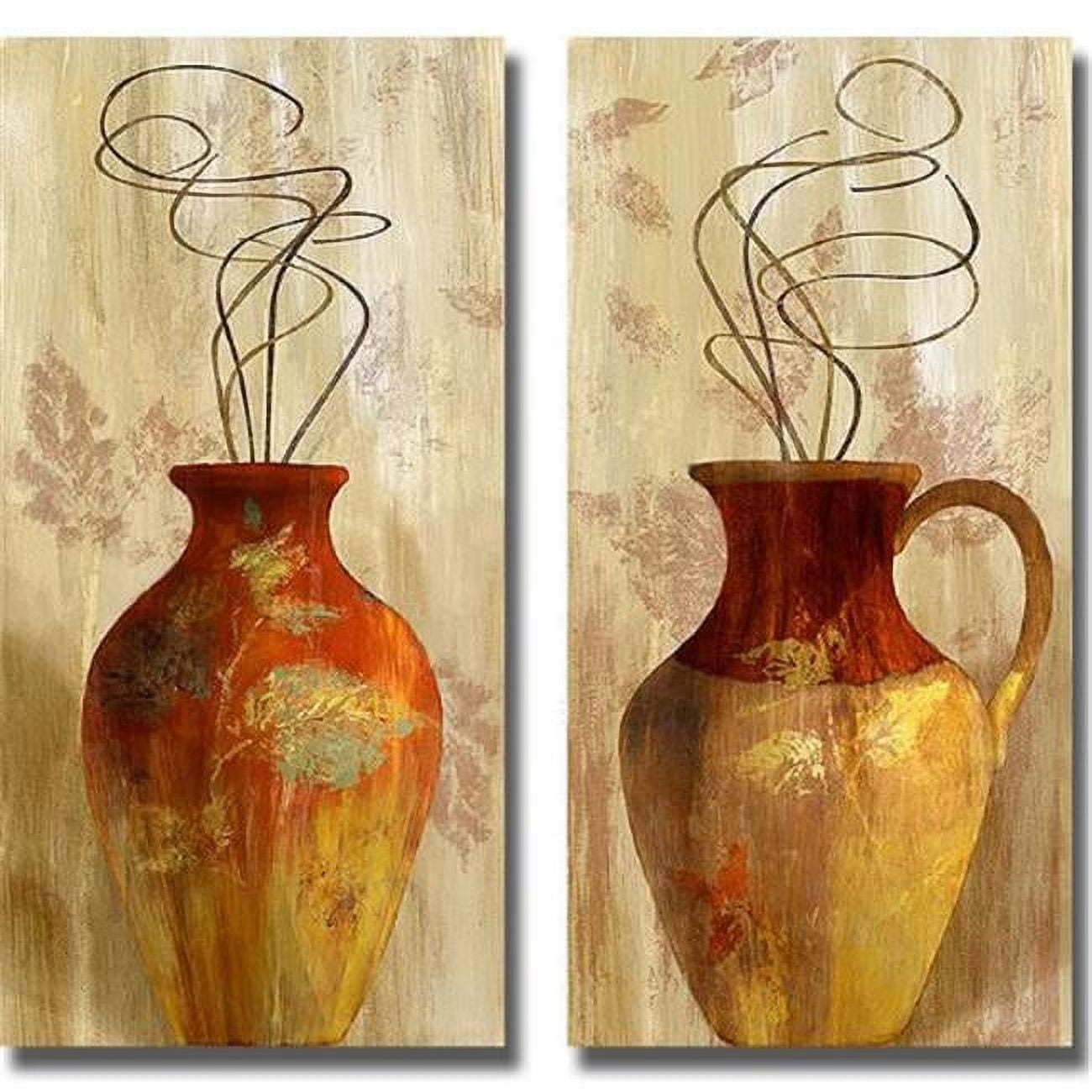 Fall Vessel I & II by Lanie Loreth Premium Gallery Wrapped Canvas Giclee Art Set - Ready-to-Hang, 12 x 24 x 1.5 in.