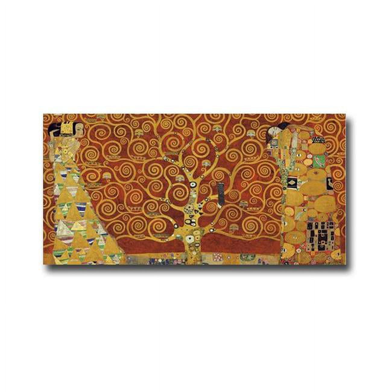 The Tree of Life - Red by Gustav Klimt Premium Gallery-Wrapped Canvas Giclee Art - Ready to Hang, 12 x 24 x 1.5 in.