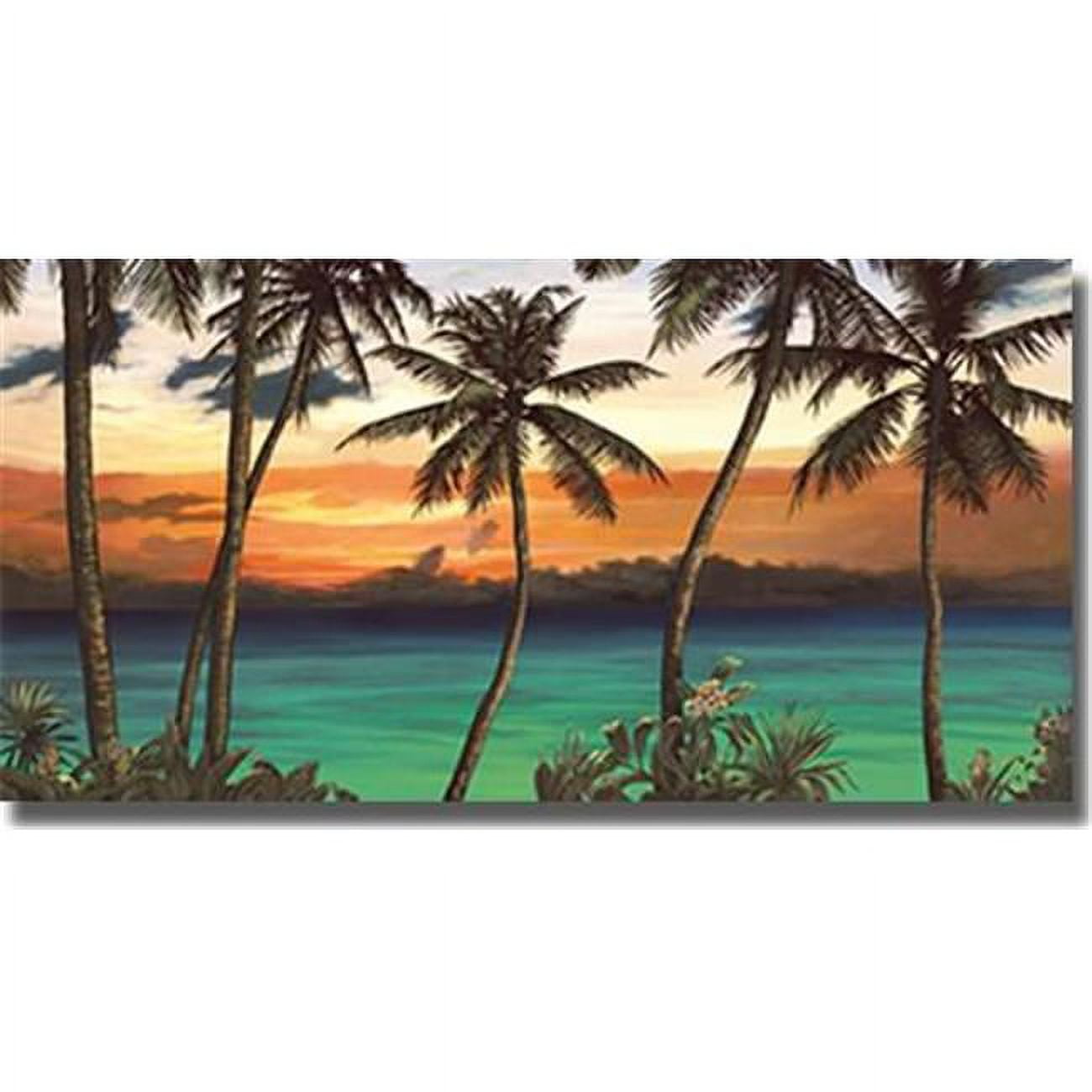 Emerald Sunset by Elena Panizza Premium Gallery Wrapped Canvas Giclee Art - Ready-to-Hang, 12 x 24 x 1.5 in.