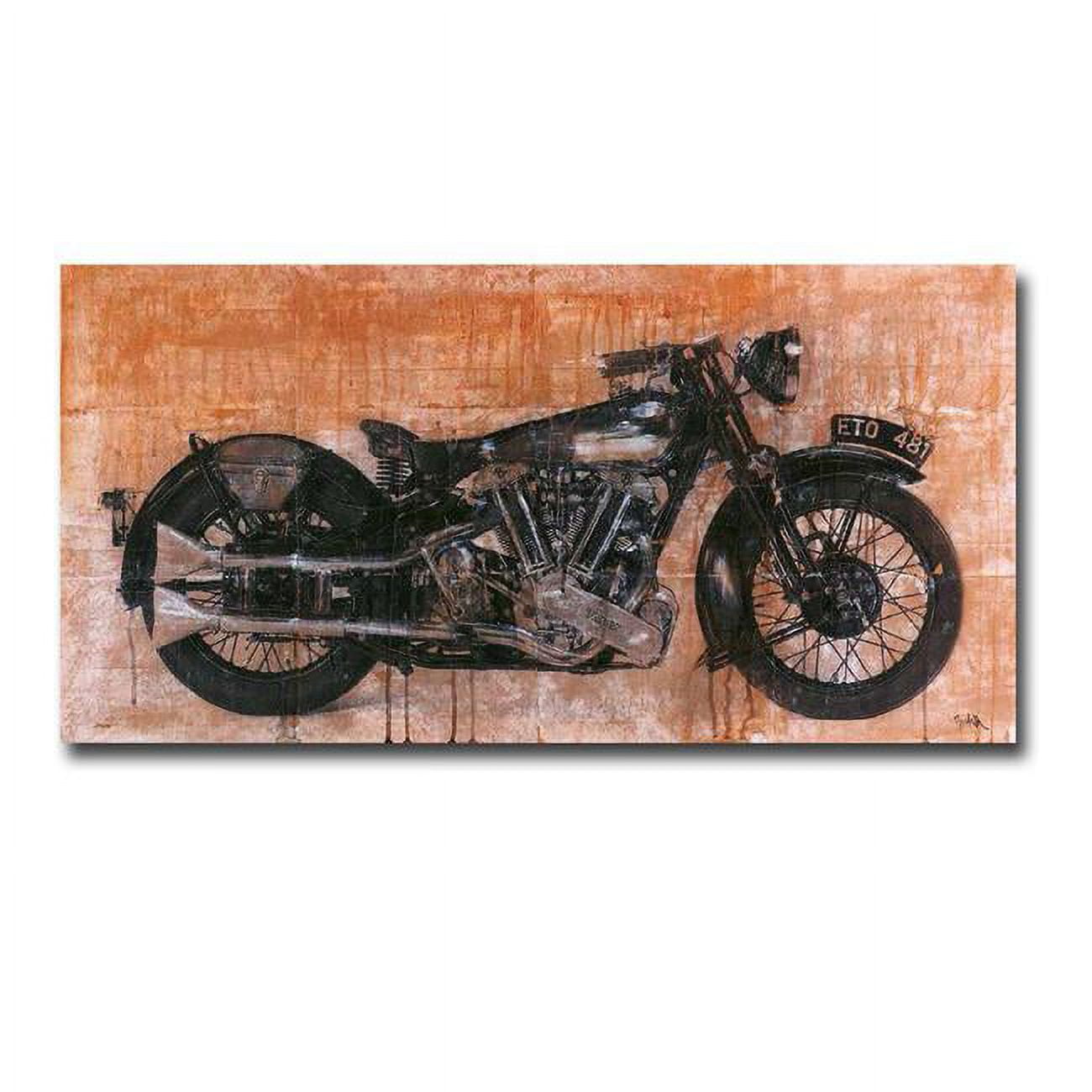 Brough Superior by Dario Moschetta Premium Gallery Wrapped Canvas Giclee Art - Ready to Hang, 12 x 24 x 1.5 in.