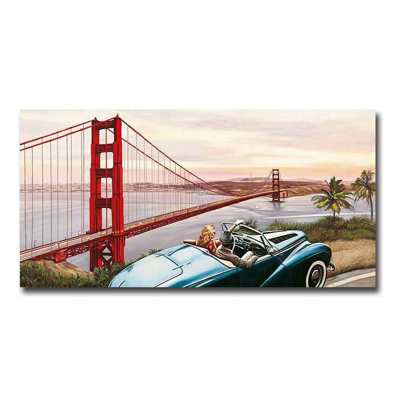 Golden Gate View by Pierre Benson Premium Gallery Wrapped Canvas Giclee Art - Ready to Hang, 12 x 24 x 1.5 in.