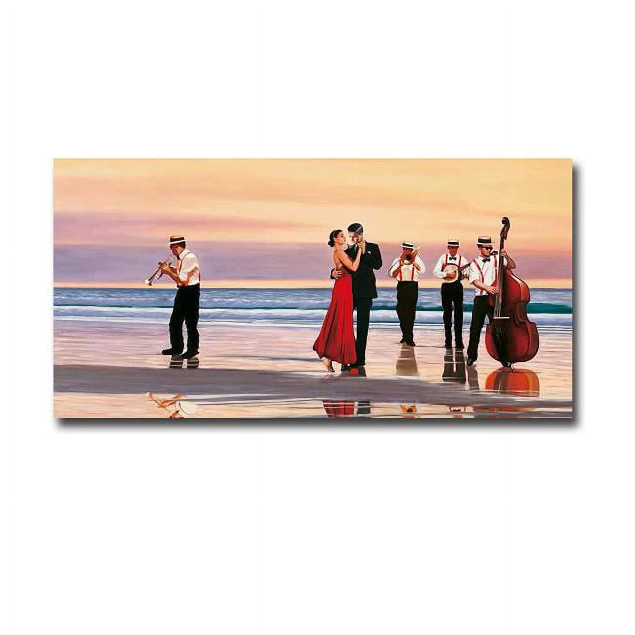 Romance on The Beach by Pierre Benson Premium Gallery Wrapped Canvas Giclee Art - Ready to Hang, 12 x 24 x 1.5 in.