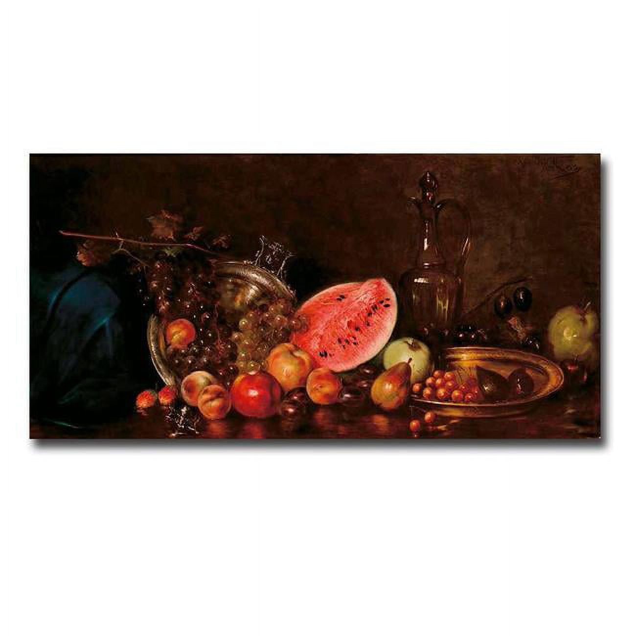 Still Life with Fruit by Nikolaos Wokos Premium Gallery Wrapped Canvas Giclee Art - Ready to Hang, 12 x 24 x 1.5 in.