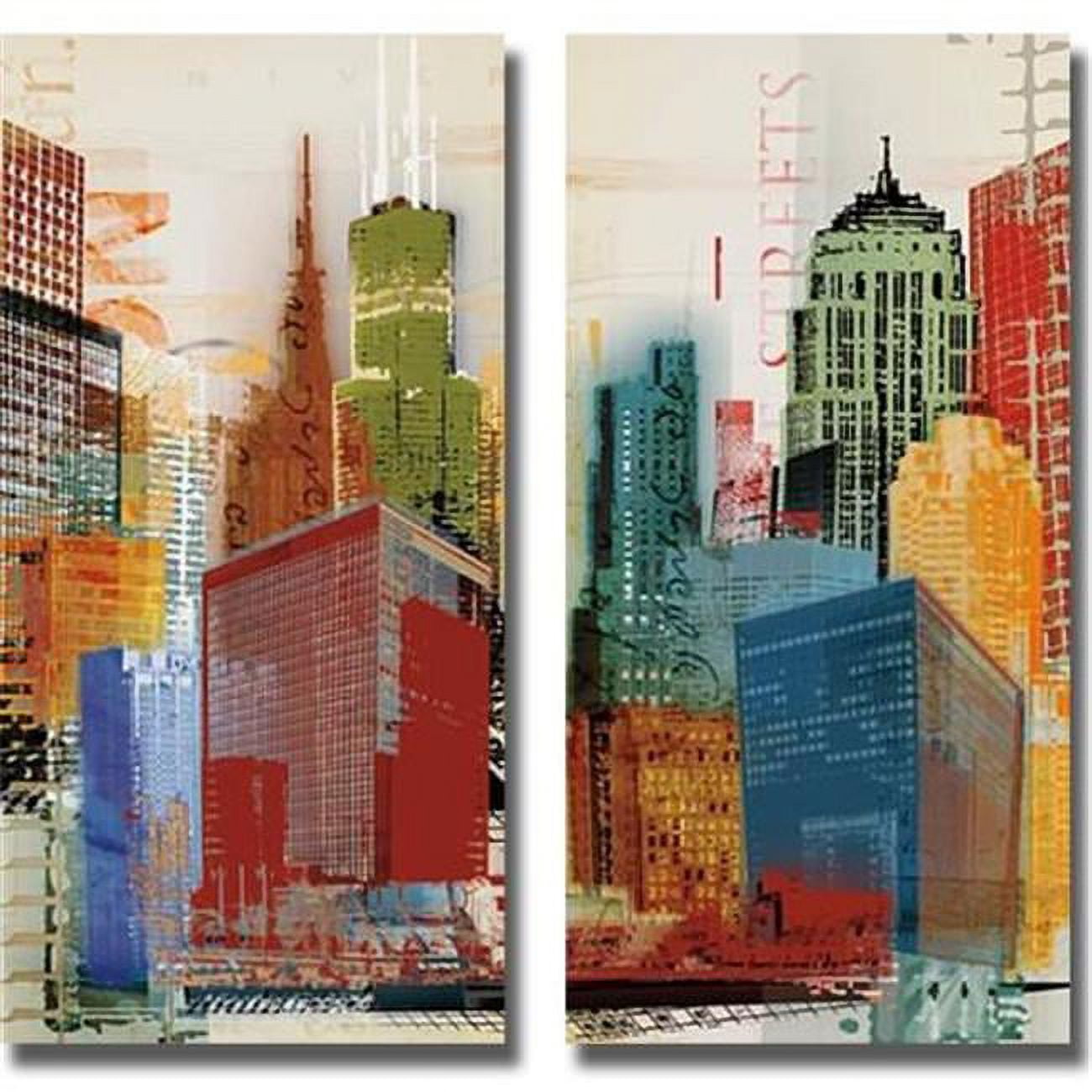 Urban Style I & II by Noah Premium Gallery Wrapped Canvas Giclee Art Set - Ready to Hang, 12 x 24 x 1.5 in.