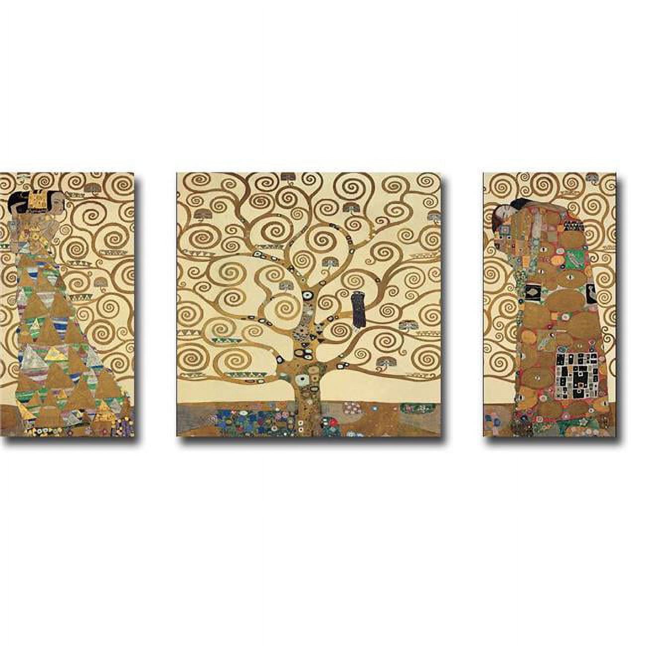 Tree of Life I, II & III by Gustav Klimt Premium Gallery-Wrapped Canvas Giclee Art Set - Ready to Hang, 12 x 24 x 1.5 in.