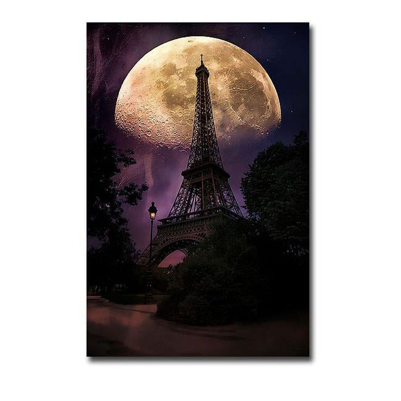 Moonlight in Paris by John Rivera Premium Gallery-Wrapped Canvas Giclee Art - Ready-to-Hang, 24 x 36 x 1.5 in.