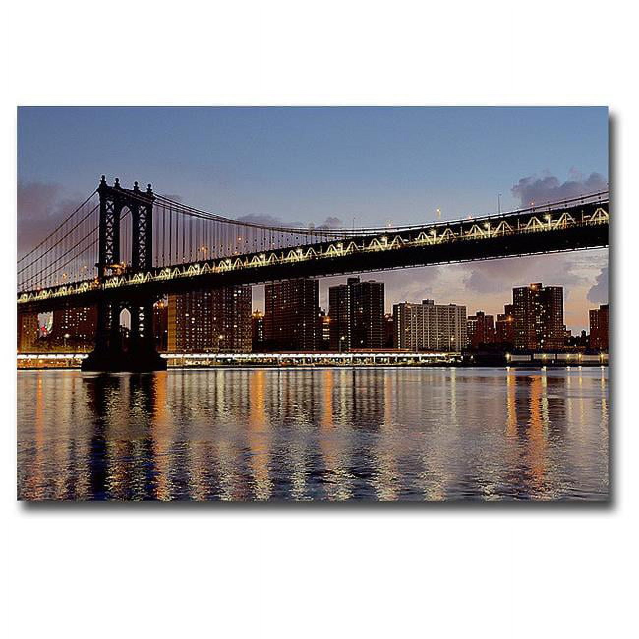 Manhattan Bridge at Dawn by Alan Blaustein Premium Gallery-Wrapped Canvas Giclee Art - Ready-to-Hang, 24 x 36 x 1.5 in.