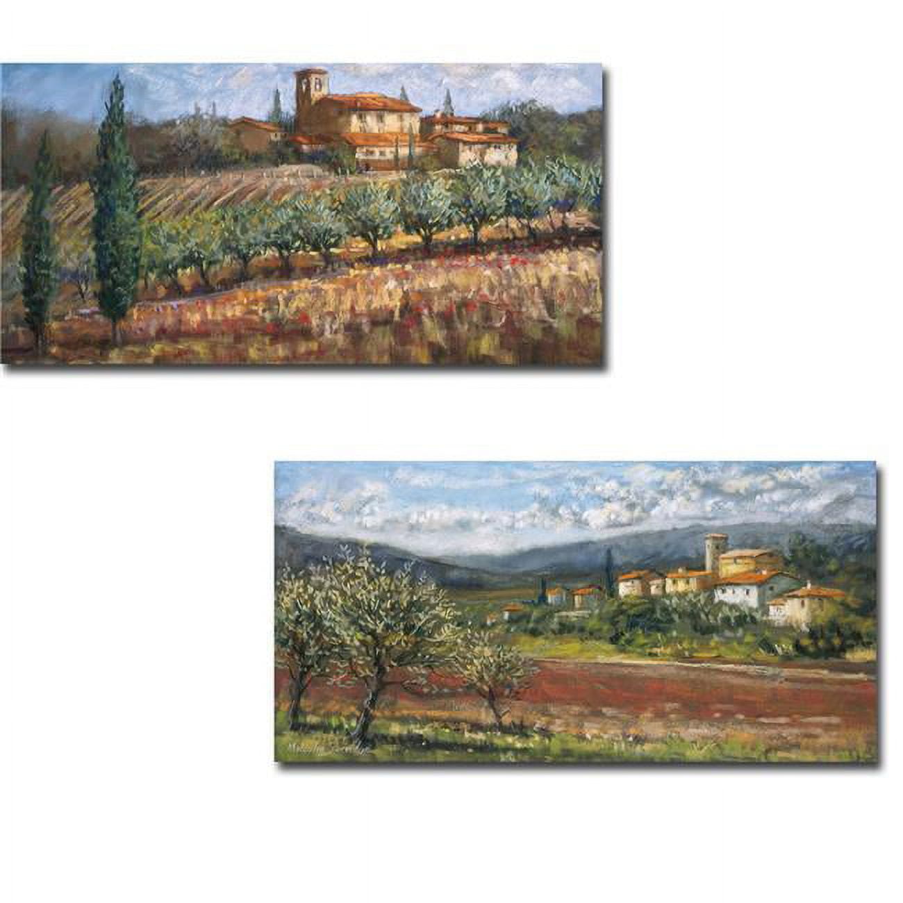 Tuscan Olives & Hillside Olives by Malcolm Surridge Premium Gallery-Wrapped Canvas Giclee Art Set - Ready-to-Hang, 12 x 24 x 1.5 in.