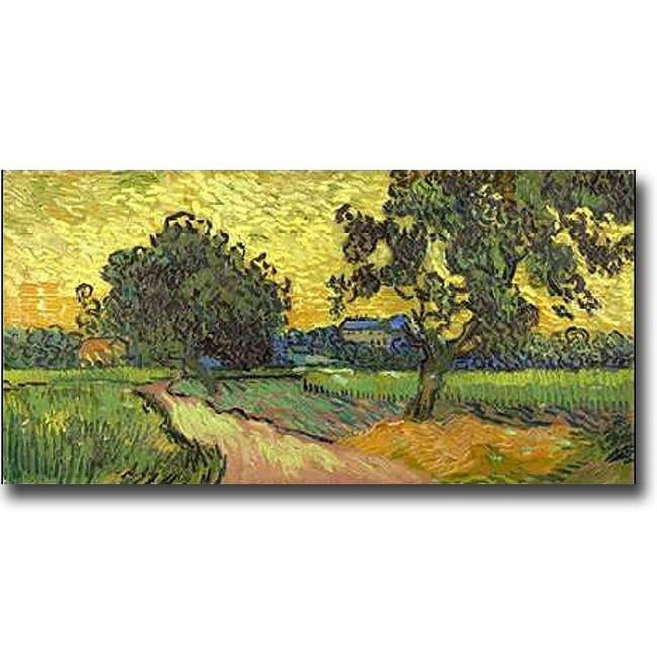 Landscape at Twilight by Vincent Van Gogh Premium Gallery-Wrapped Canvas Giclee Art - Ready to Hang, 12 x 24 x 1.5 in.