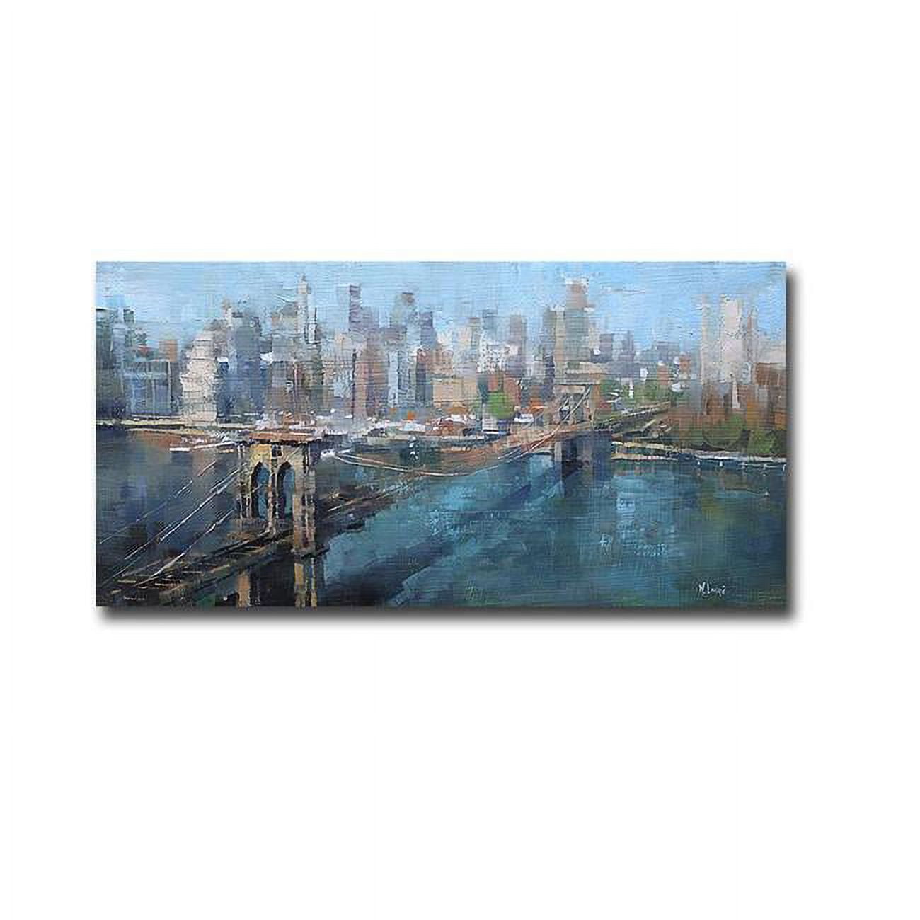 Brooklyn Bridge by Mark Lague Premium Gallery-Wrapped Canvas Giclee Art - Ready-to-Hang, 12 x 24 x 1.5 in.