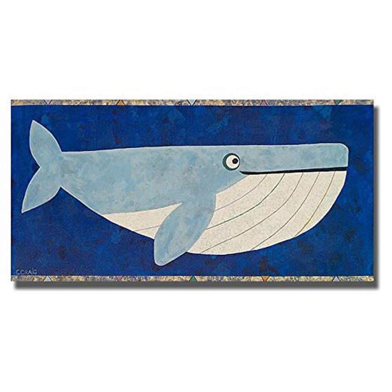 Wendell The Whale by Casey Craig Premium Gallery-Wrapped Canvas Giclee Art - Ready-to-Hang - Standard, 12 x 24 x 1.5 in.