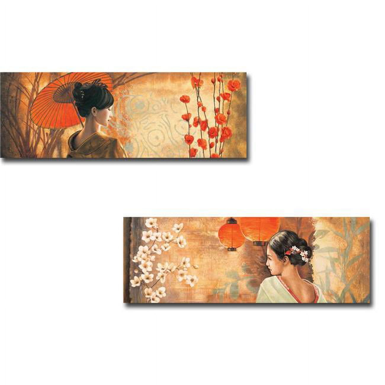 Deep Tranquility & Precious Moment by Nicole Martinay Premium Gallery-Wrapped Canvas Giclee Art Set Ready-to-Hang - 12 x 36 in.
