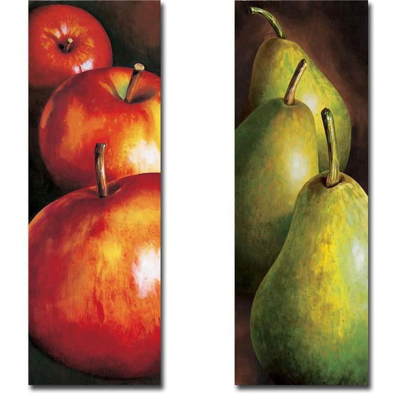Mele - Apples & Pere - Pears by Stefania Mottinelli Premium Gallery-Wrapped Canvas Giclee Art Set - Ready-to-Hang, 36 x 12 in.