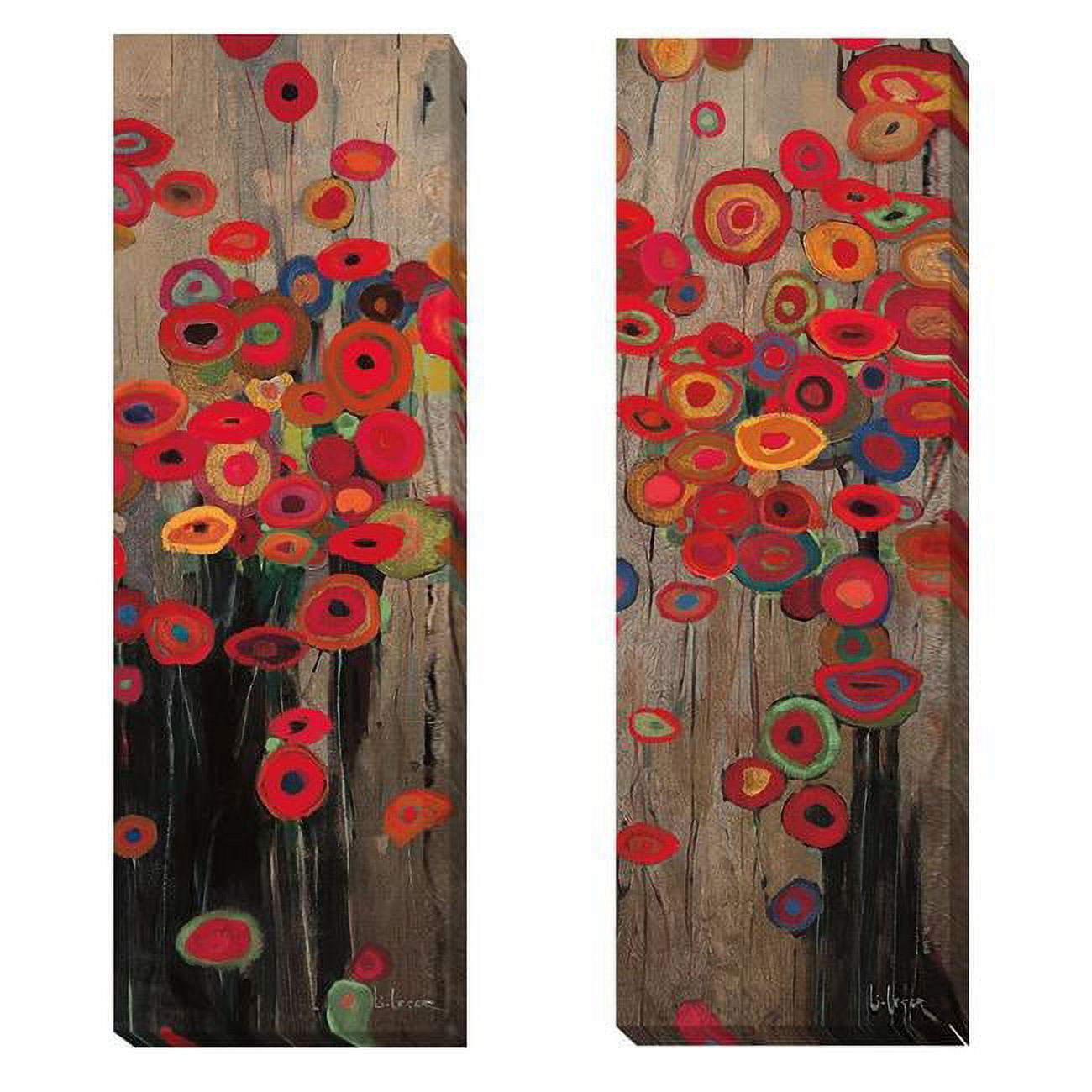 Garden Parade I & II by Don Li-Leger Custom Gallery-Wrapped Canvas Giclee Art Set - Ready to Hang, 12 x 24 x 1.5 in.