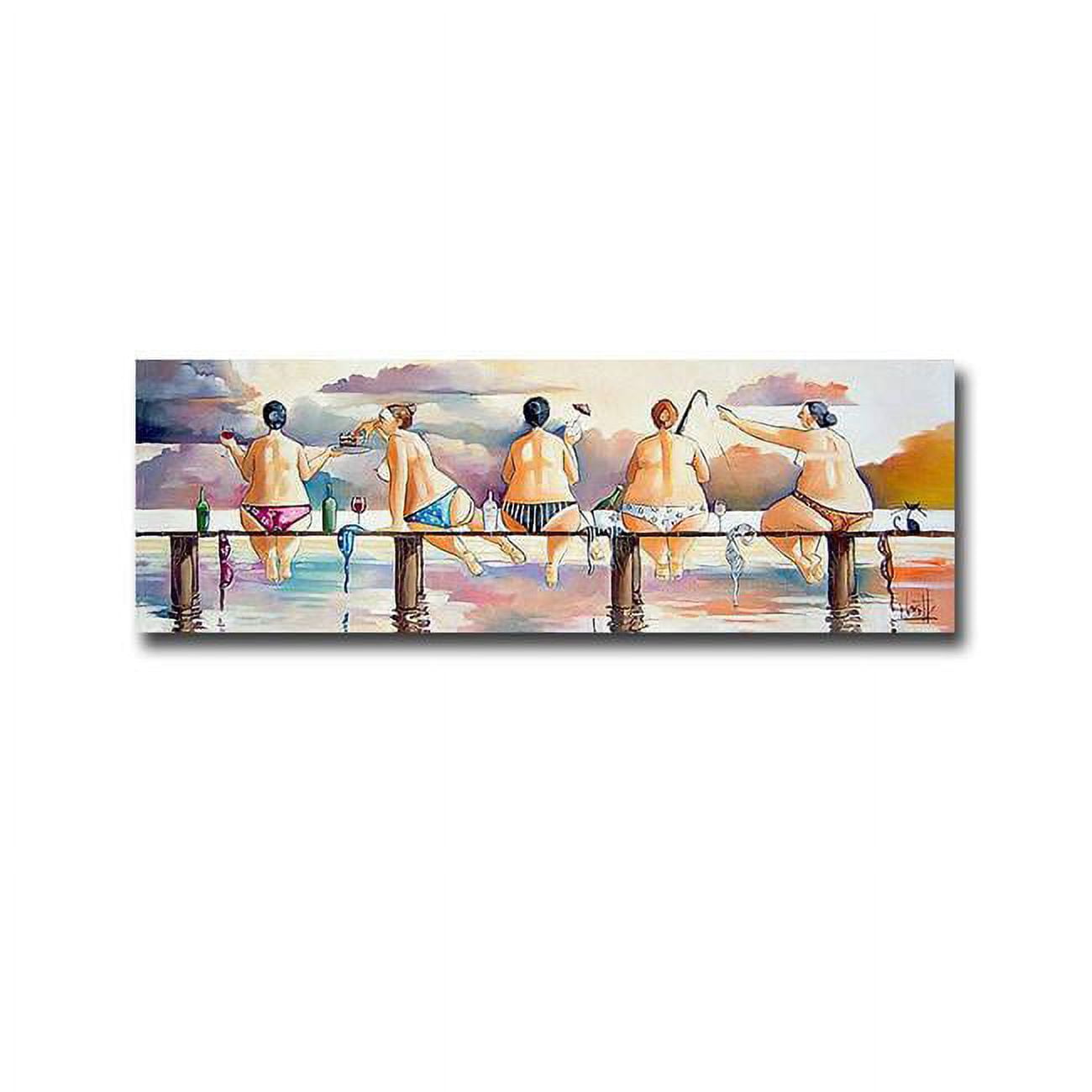 On The Jetty II by Ronald West Premium Gallery-Wrapped Canvas Giclee Art - Ready-to-Hang, 12 x 36 x 1.5 in.