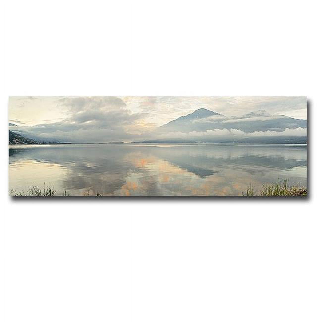 Gravedonna Lake Vista by Alan Blaustein Premium Gallery-Wrapped Canvas Giclee Art - Ready-to-Hang, 14 x 42 x 1.5 in.