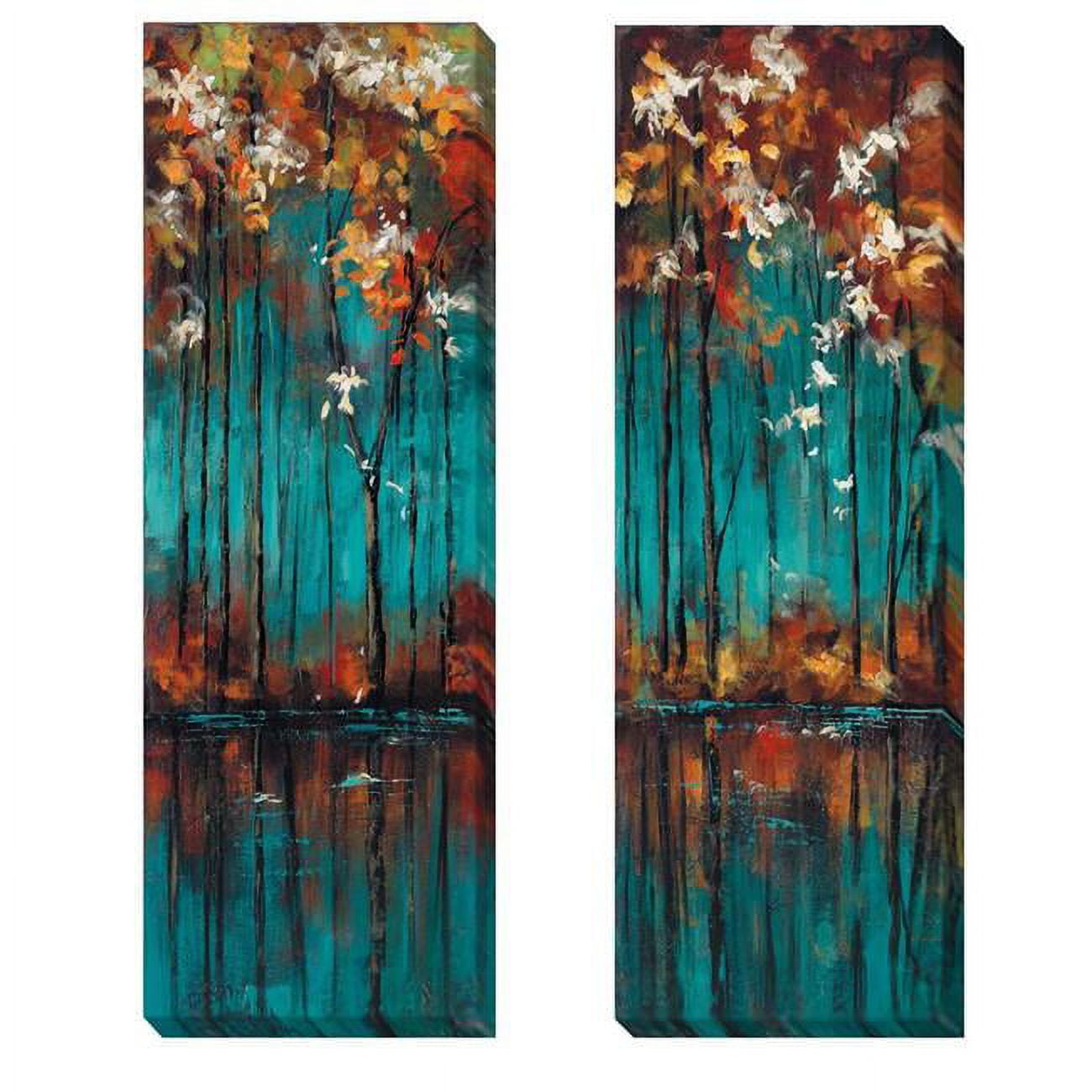 The Mirror I & II by Luis Solis Premium Gallery-Wrapped Canvas Giclee Art Set - Ready to Hang, 14 x 42 x 1.5 in.