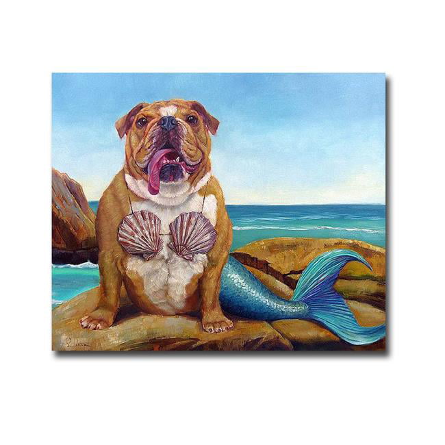 Mermaid Dog by Lucia Heffernan Premium Gallery-Wrapped Canvas Giclee Art - Ready-to-Hang, 15 x 18 x 1.5 in.
