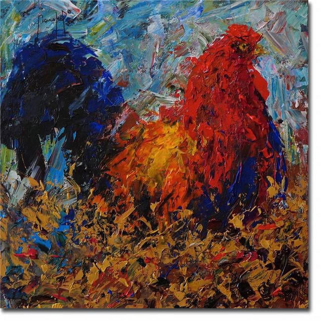 Rooster by Joseph Marshal Premium Gallery-Wrapped Canvas Giclee Art - Ready to Hang, 30 x 30 in.