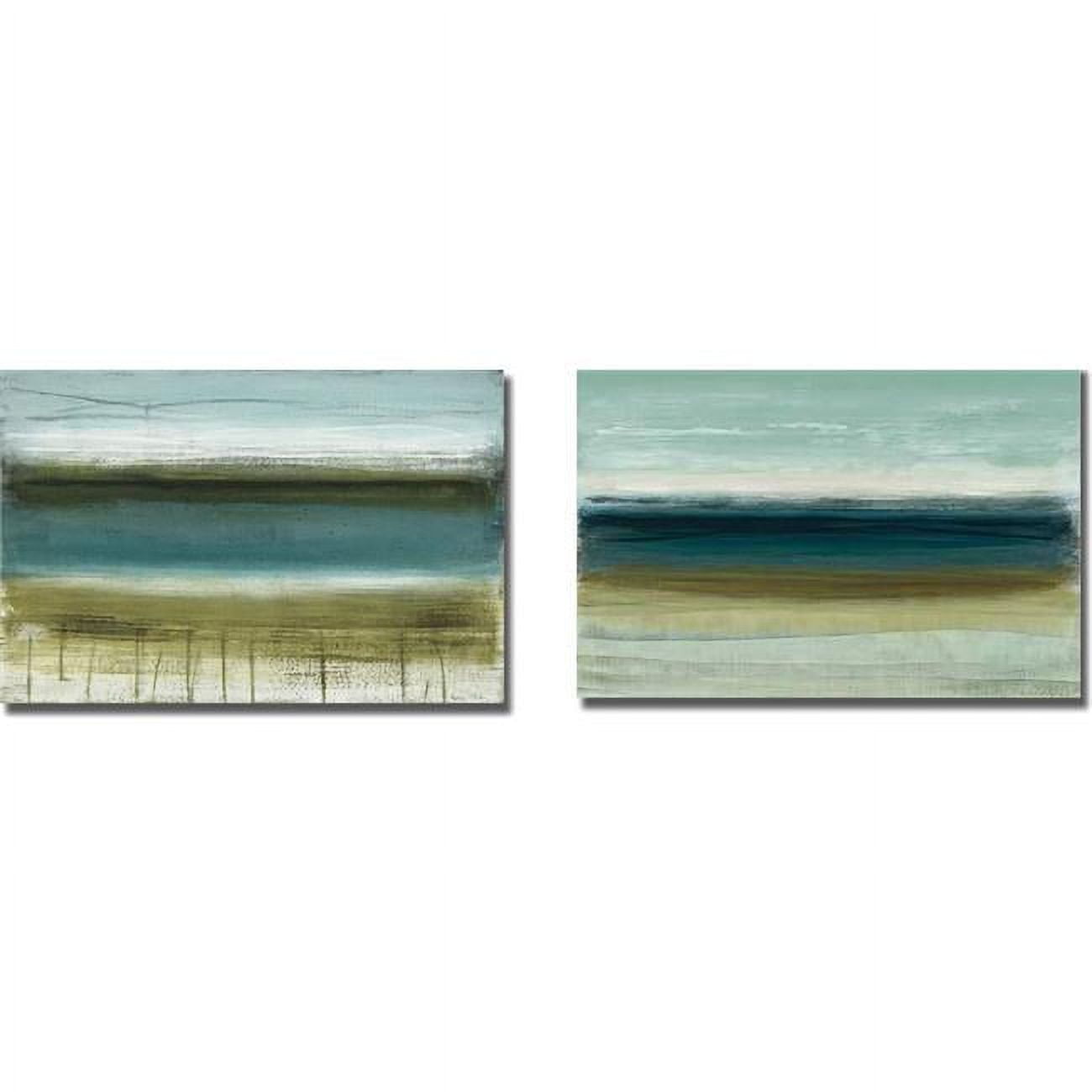 Shoreline Horizons & Horizon by Heather McAlpine Premium Gallery Wrapped Canvas Giclee Art Set - Ready to Hang, 16 x 24 x 1.5 in.