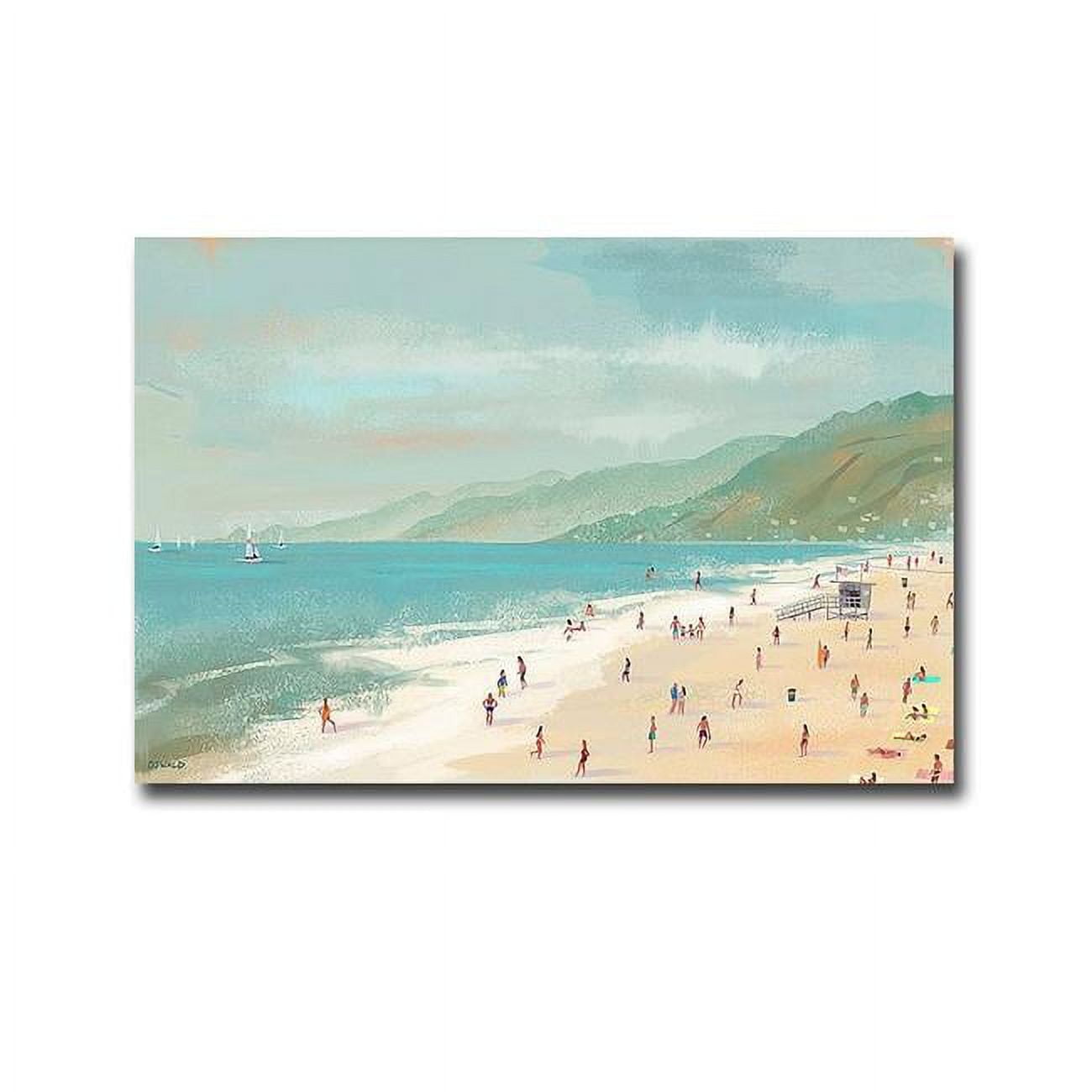 Santa Monica Beach by Pete Oswald Premium Gallery-Wrapped Canvas Giclee Art - Ready-to-Hang, 16 x 24 in.