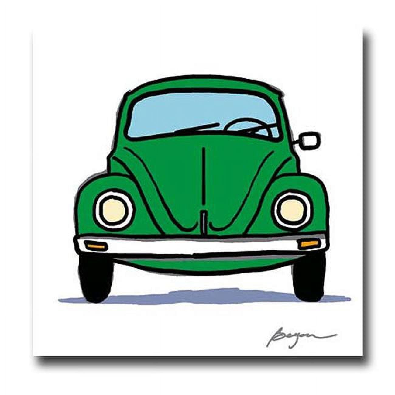 3030AM552SAG Green Bug by Carlos Beyon Premium Gallery Wrapped Canvas Giclee Art - Ready to Hang, 30 x 30 x 1.5 in.