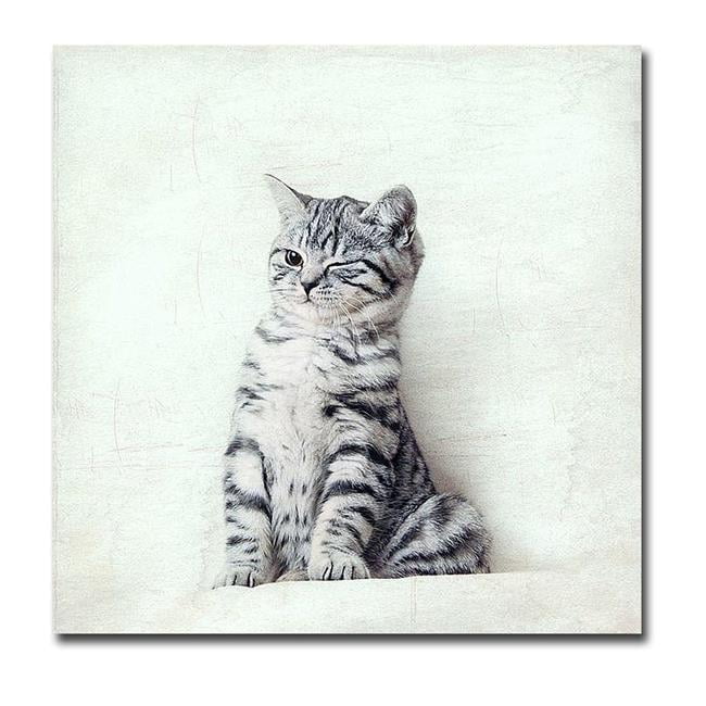 Cat Winks by Nadia Attura Premium Gallery-Wrapped Canvas Giclee Art - Ready-to-Hang, 30 x 30 x 1.5 in.