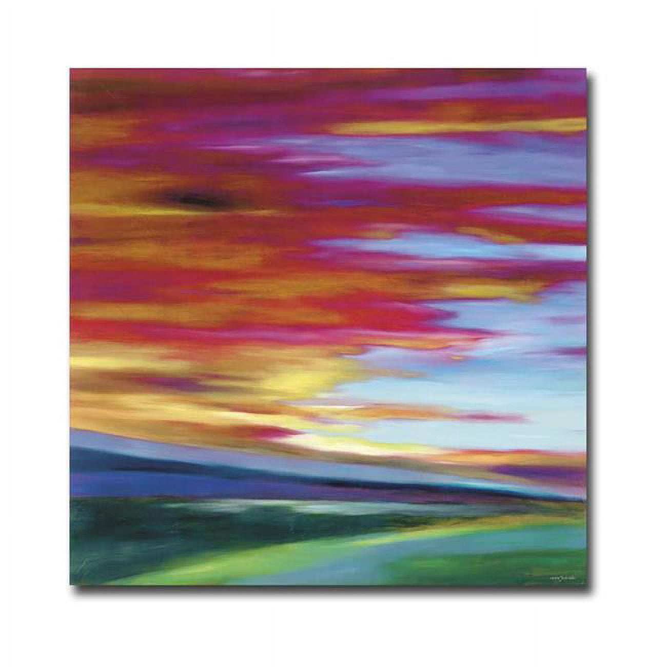 Sunset over Valley by Mary Johnston Premium Gallery Wrapped Canvas Giclee Art - Ready to Hang, 30 x 30 x 1.5 in.