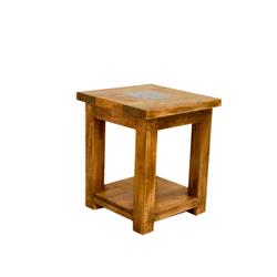 Picture of Artesano Iron Works FWST0001 20-in W Reclaimed Wood Forged Iron End Table with Tier