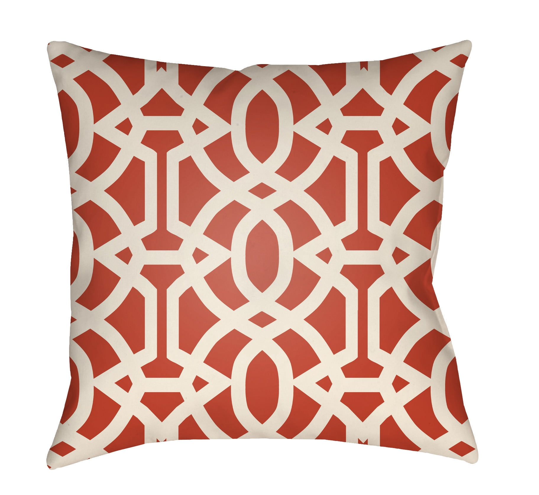 LTCH1118-1616 Litchfield Square Pillow, Poppy Red & Ivory - 16 x 16 ft.