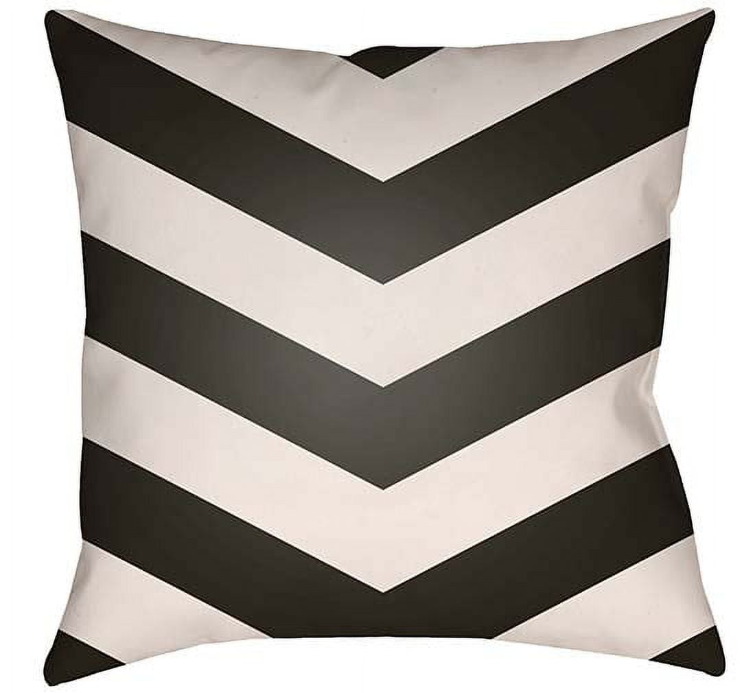 LTCH1000-2020 Litchfield Square Pillow, Onyx Black & Ivory - 20 x 20 in.