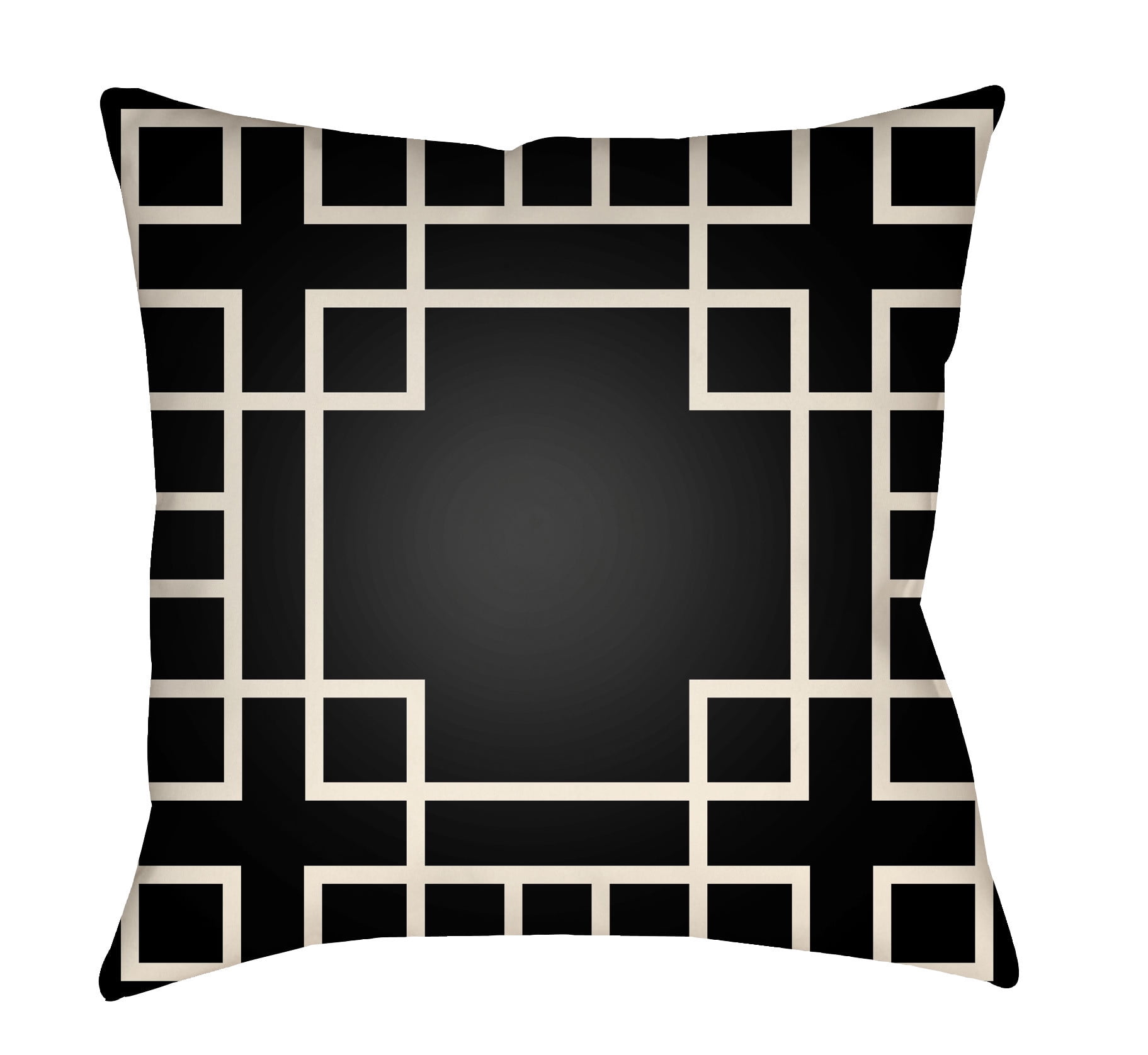 LTCH1125-1616 Litchfield Square Pillow, Onyx Black & Ivory - 16 x 16 ft.