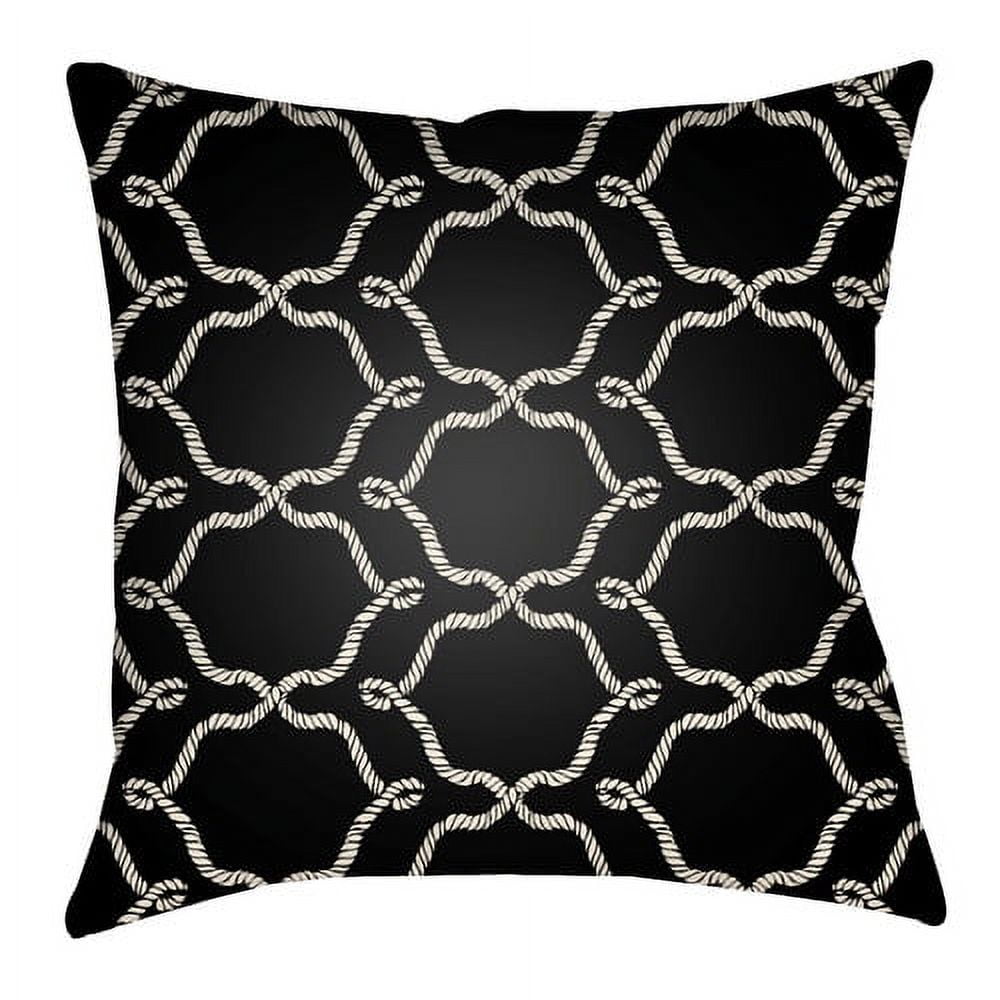 LTCH1343-2020 Litchfield Square Pillow, Onyx Black & Ivory - 20 x 20 in.