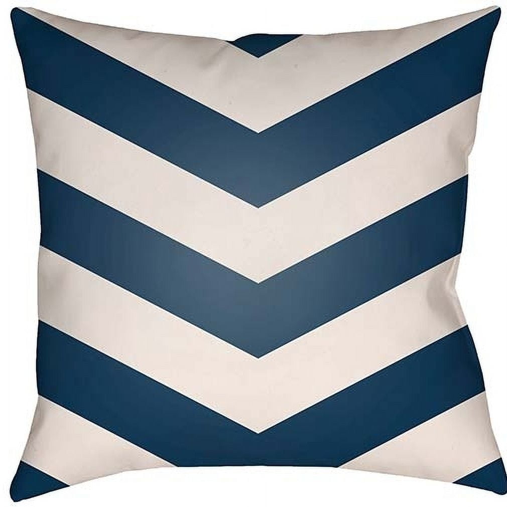 LTCH1001-2020 Litchfield Square Pillow, Navy Blue & Ivory - 20 x 20 in.