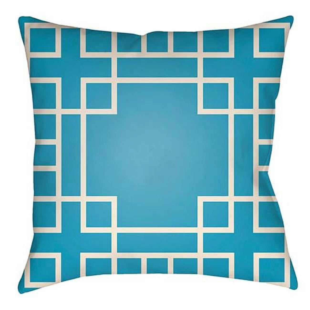 LTCH1137-1616 Litchfield Square Pillow, Aqua & Ivory - 16 x 16 ft.