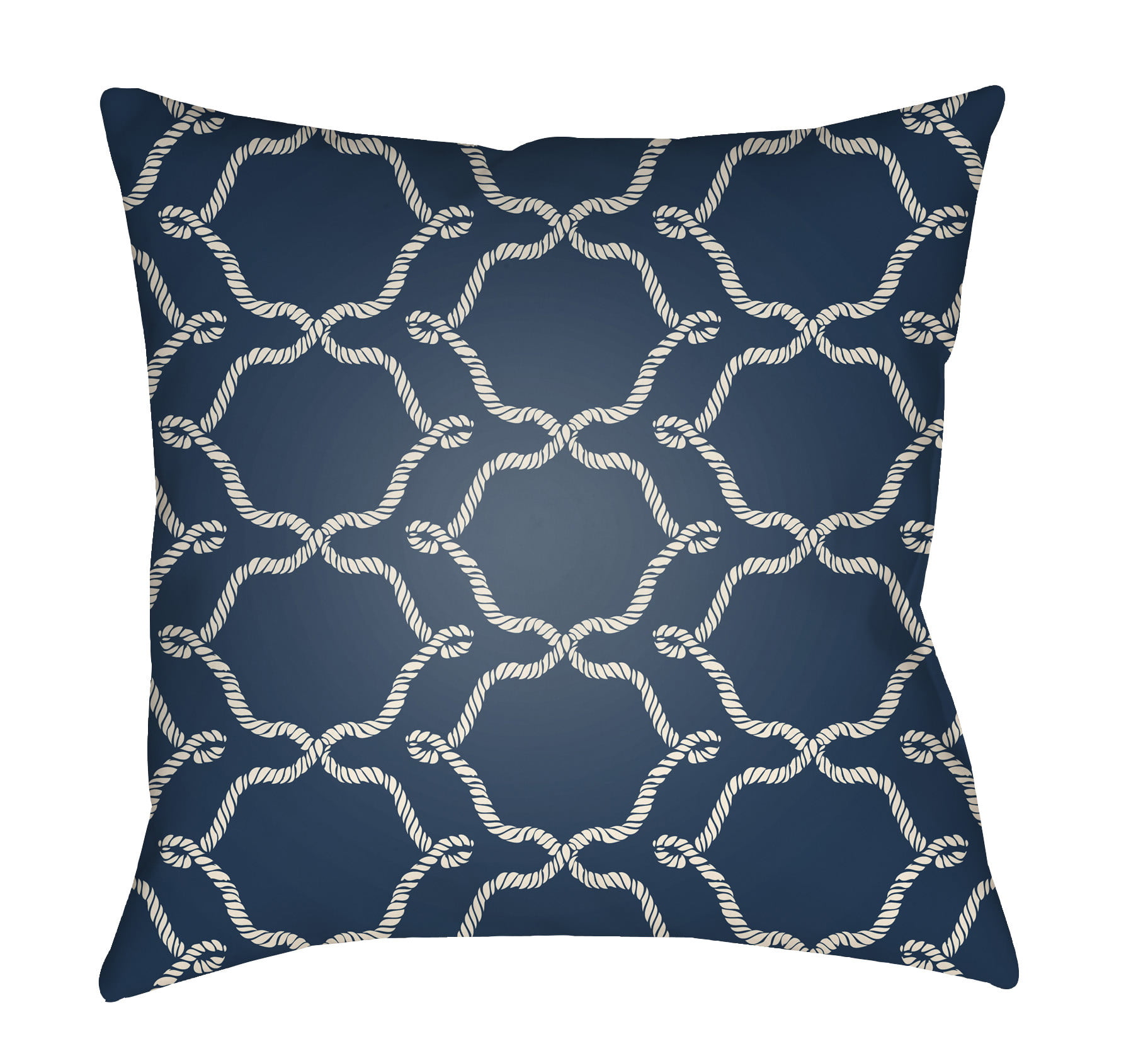 LTCH1355-2020 Litchfield Square Pillow, Navy Blue & Ivory - 20 x 20 in.